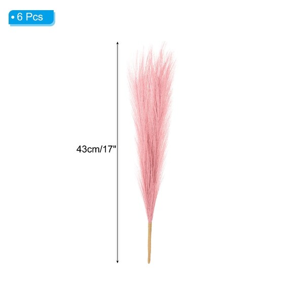 6 Pcs 17 Inch Faux Pampas Grass Artificial Boho Decor