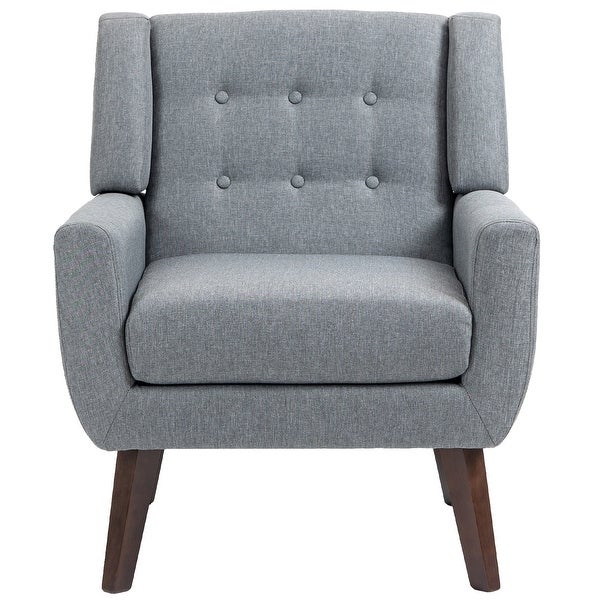 Modern Accent Chair Cotton Linen Upholstered Chair for Living Room