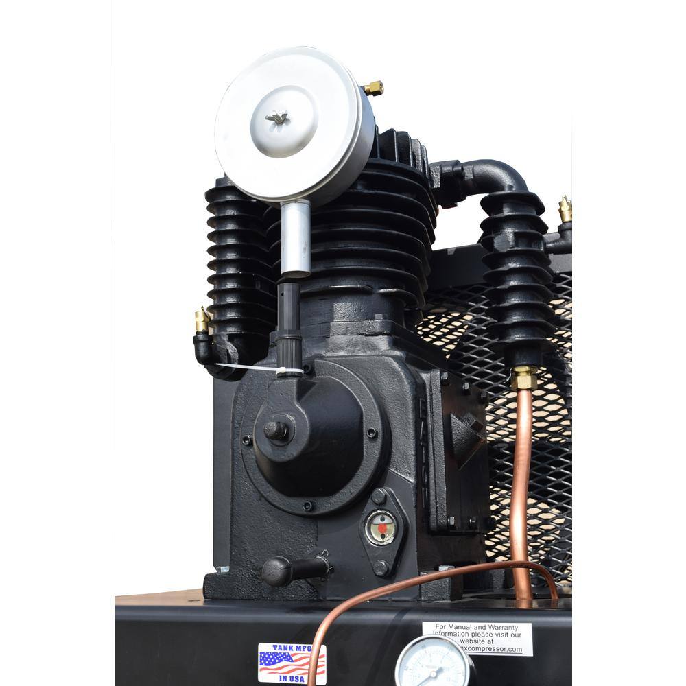 EMAX Industrial Series 80 Gal. 5 HP 1-Phase Electric Air Compressor with pressure lubricated pump HI05V080I1