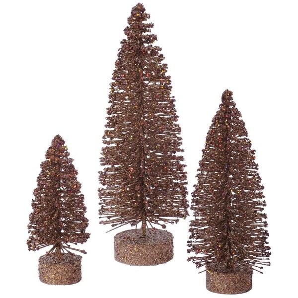 Vickerman 5/7/9 Mocha Glitter Oval Artificial Christmas Tree，Unlit