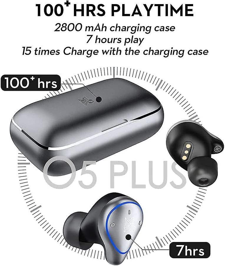 Bluetooth headphones in ear， wireless headphones with solid bass sound， IPX7 waterproof sports headphones， mono stereo mode， free switching， 100h battery life(black)