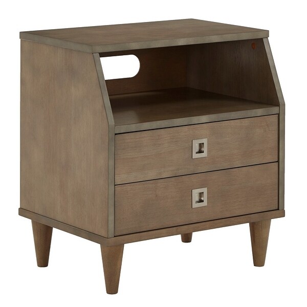 Fiandaca Light Charcoal Grey 2-Drawer Nightstand from iNSPIRE Q Modern - - 28964971