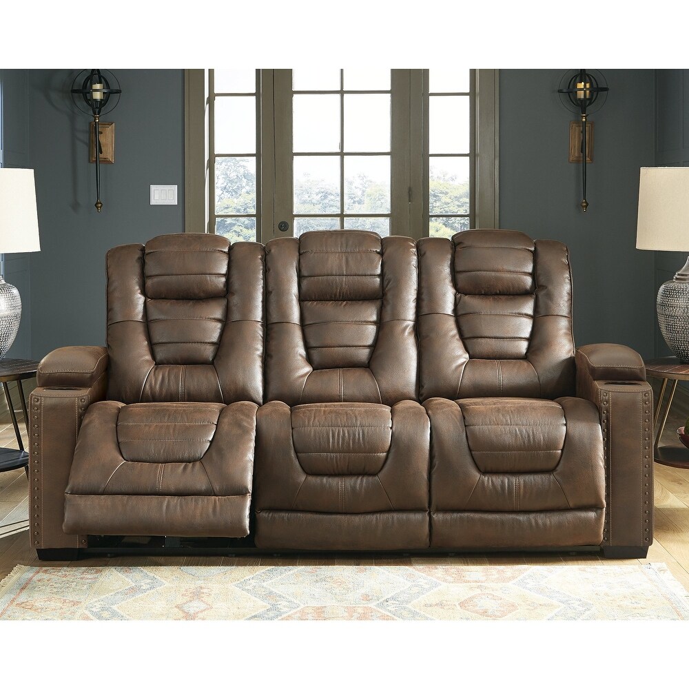 Signature Design by Ashley Owner's Box Power Adjustable Dual Reclining Sofa   39\