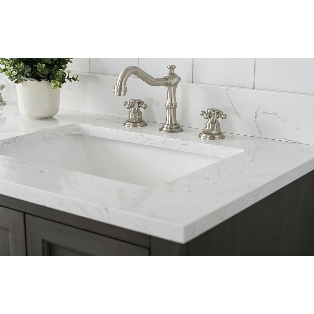 Vanity Art Chambery 54 in. W x 22 in. D x 34.5 in. H Bathroom Vanity in Silver Grey with Engineered Marble Top VA5054-SG