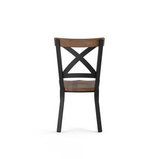 Amisco Jasper Black with Brown Wood Seat Dining Chair 302292587