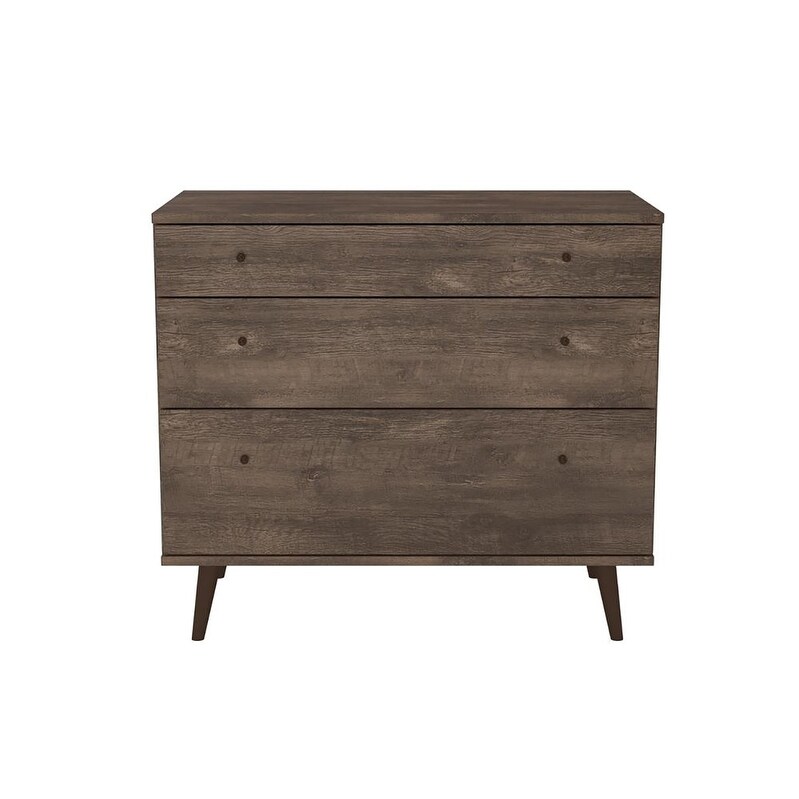 Midtown Concept 3 Drawer Dresser Bedroom Storage Three Drawer Chest MDF Wood