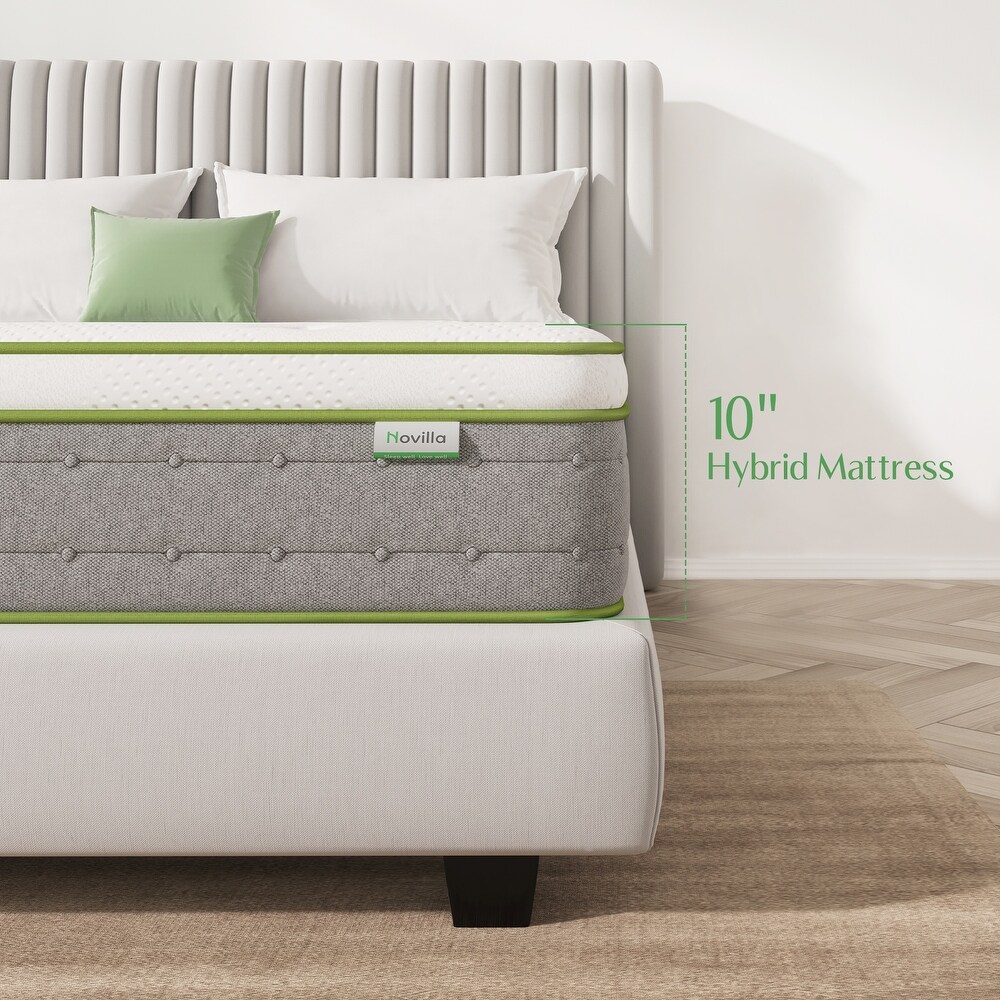 Novilla 10 inch Gel Memory Foam Hybrid Pocket Spring Mattress