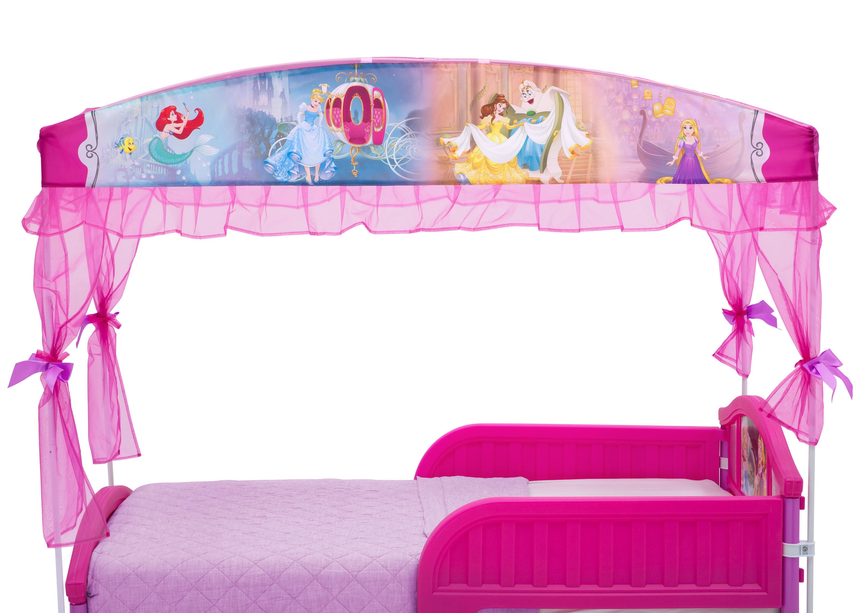 Delta Children Disney Princess Plastic Toddler Canopy Bed, Pink