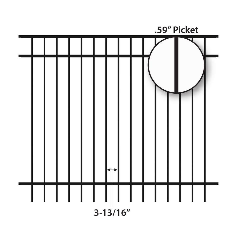 FORGERIGHT Vinings 5 ft. H x 6 ft. W Black Aluminum Pre-Assembled Fence Panel 861708