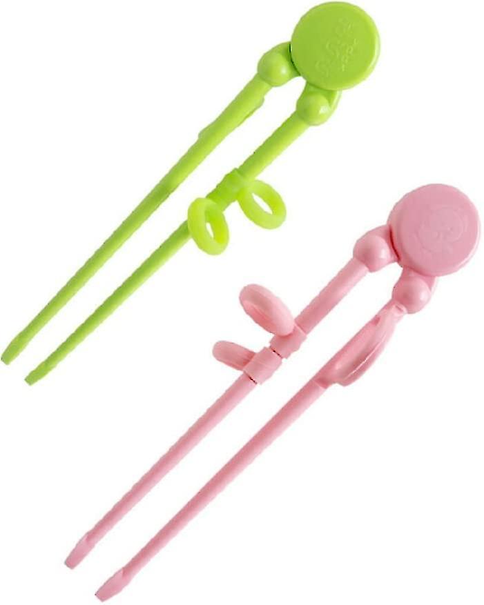 2 Pairs Training Children Beginners Chopsticks - Fun And Easy To Use Cheater Chopsticks， Learning Chopstick Helper， Plastic