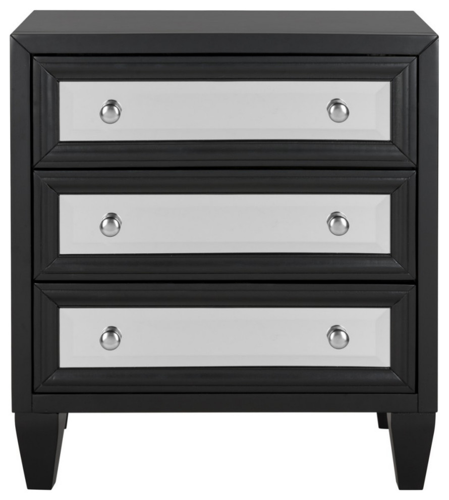 Sienna 3 Drawer Chest Black   Transitional   Accent Chests And Cabinets   by AED Luxury Home Decor  Houzz