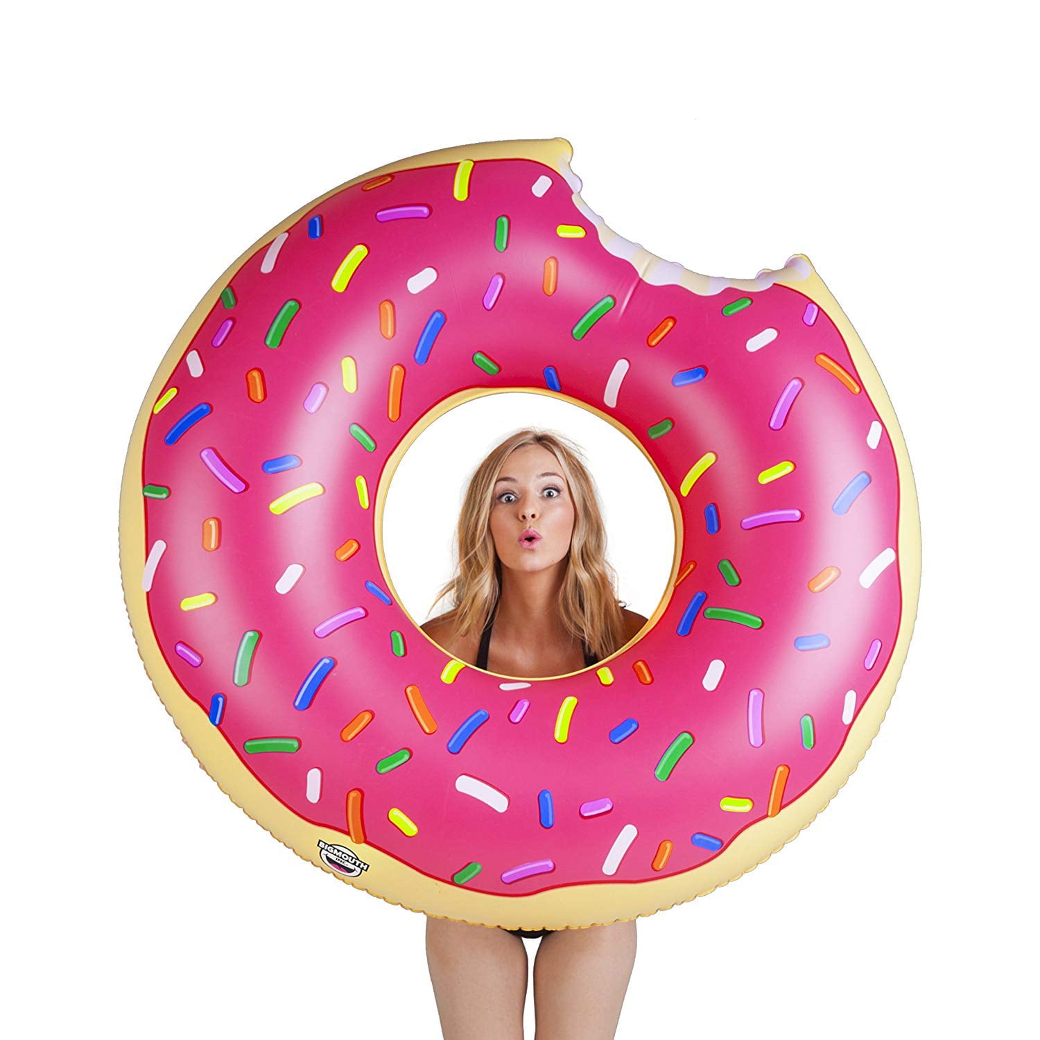 BigMouth Inc. Giant Pink Donut Pool Float, Funny Inflatable Vinyl Summer Pool Toy