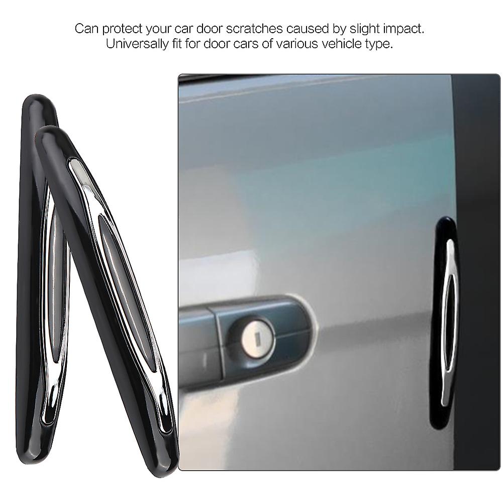 4pcs Car Door Edge Guards Trim Cover Strip Corner Bumper Anti Collision Scratch Protector Black