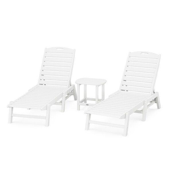 POLYWOOD Nautical 3Piece Chaise Lounge Set with South Beach 18