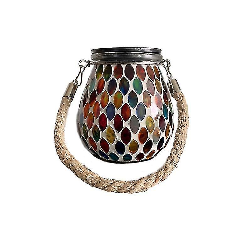 Mosaic Glass Solar Garden Lanterns，outdoor Table ，landscape Path Hanging Lights，waterproof Solar Ni