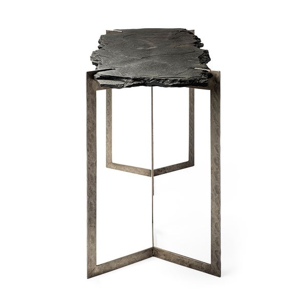 Shale I Black Slate Side Table