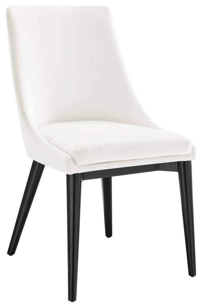 Viscount Performance Velvet Dining Chair  White   Contemporary   Dining Chairs   by Dot  ampBo  Houzz