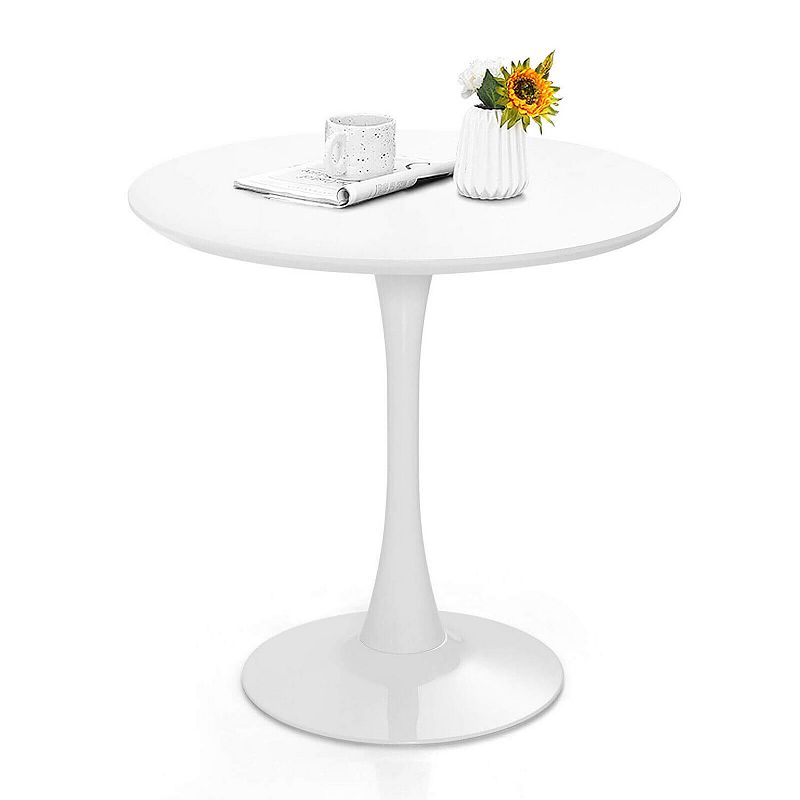 32 Inch Modern Tulip Round Dining Table with MDF Top-White