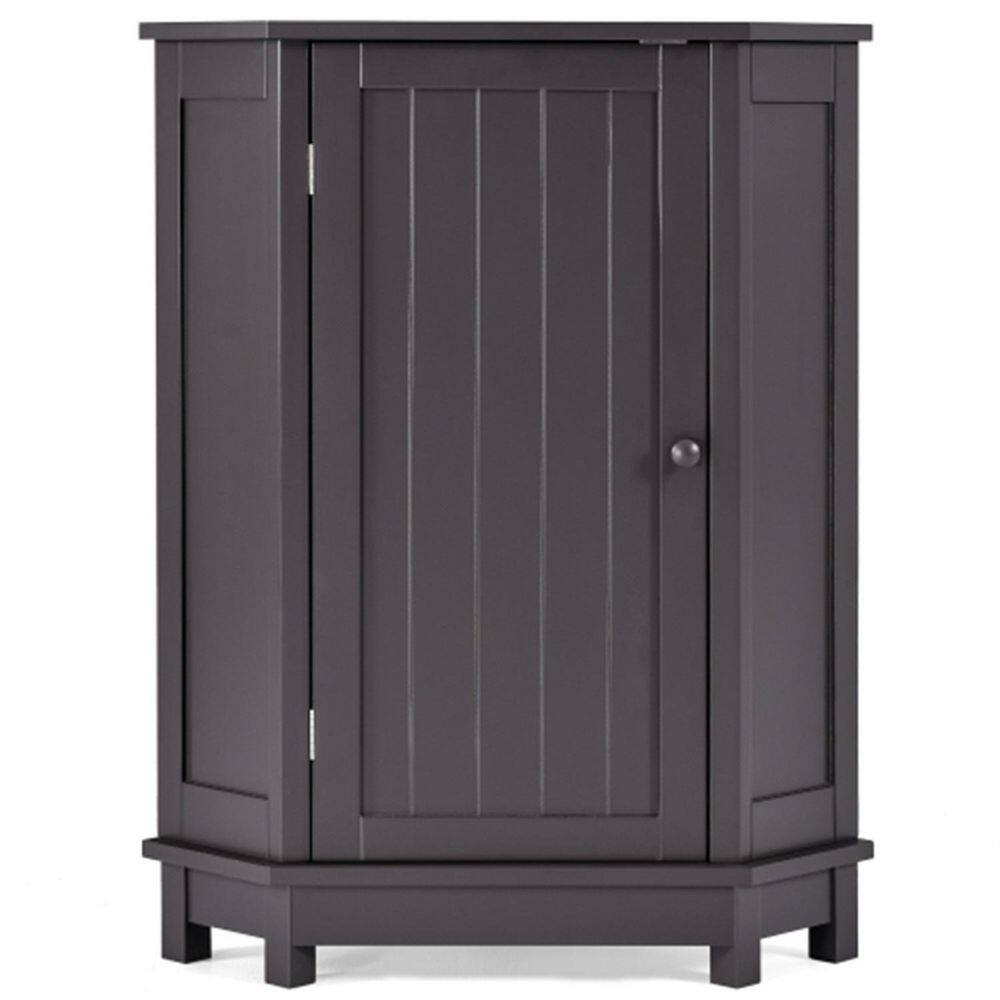 17.5 in. W x 17.5 in. D x 31.4 in. H in Black Brown MDF Floor Kitchen Cabinet with Shelf YY291477AAD-1