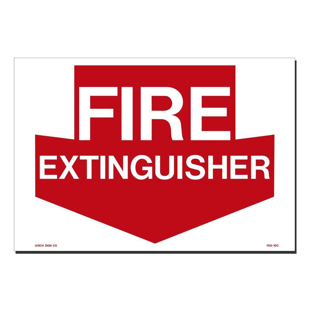 Lynch Sign 14 in. x 10 in. Decal Red on White Sticker Fire Extinguisher FES- 1DC