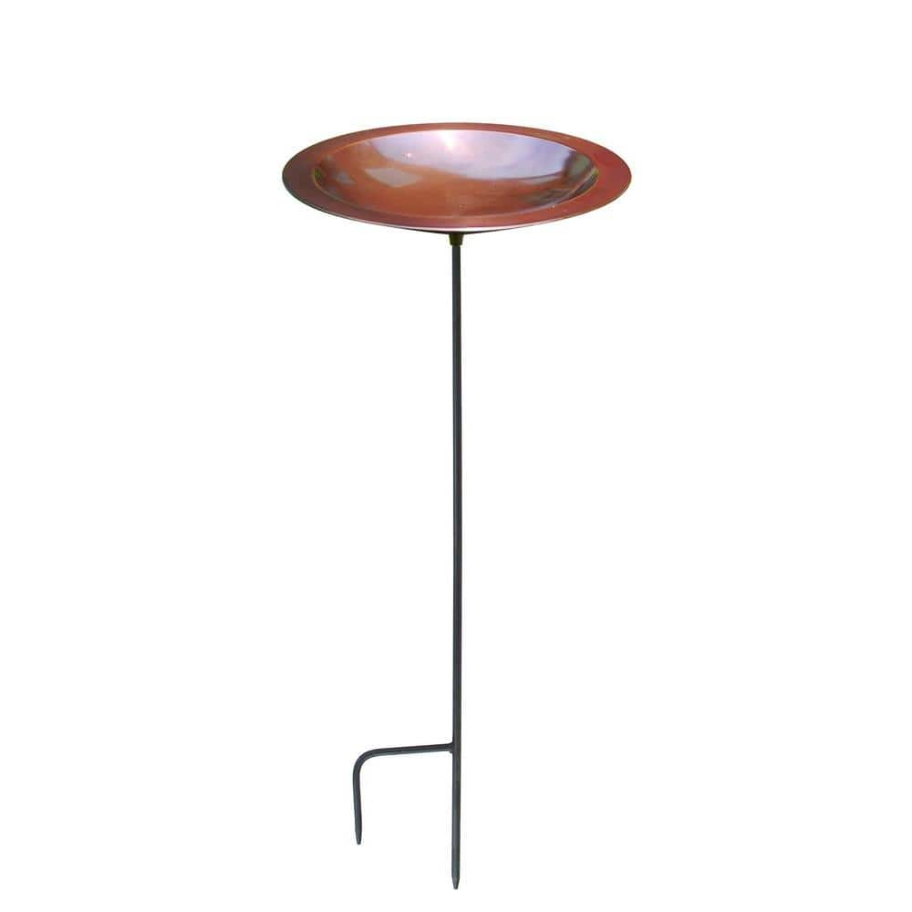 Achla Designs 12.75 in. Dia Antique Copper Classic II Birdbath with Stake BB-05-S