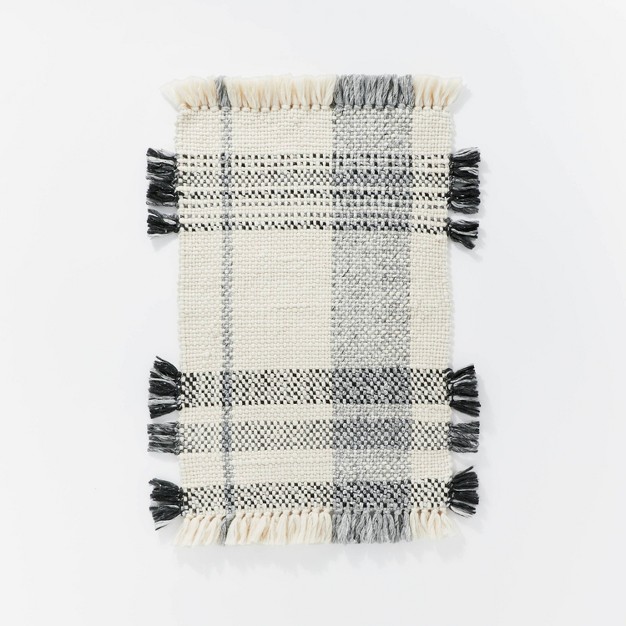 Laurelhurst Indoor outdoor Plaid Rug Black white Designed With Studio Mcgee