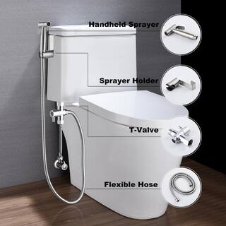 Amucolo Non-Electric Bidet Sprayer for Toilet Handheld Cloth Bidet Attachment in Sliver YeaD-CYD0-1U2