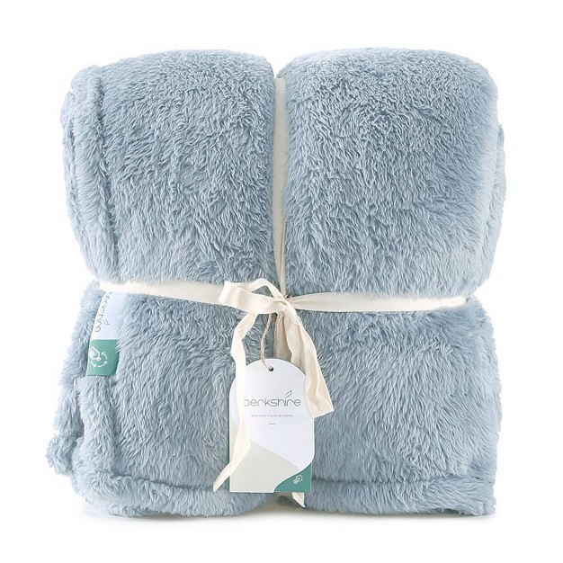 300 Recycled Fluffie Throw Blanket Polar Blue Berkshire Blanket amp Home Co