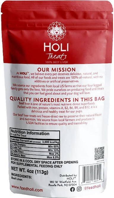 HOLI Beef Liver Grain-Free Freeze-Dried Dog Treats