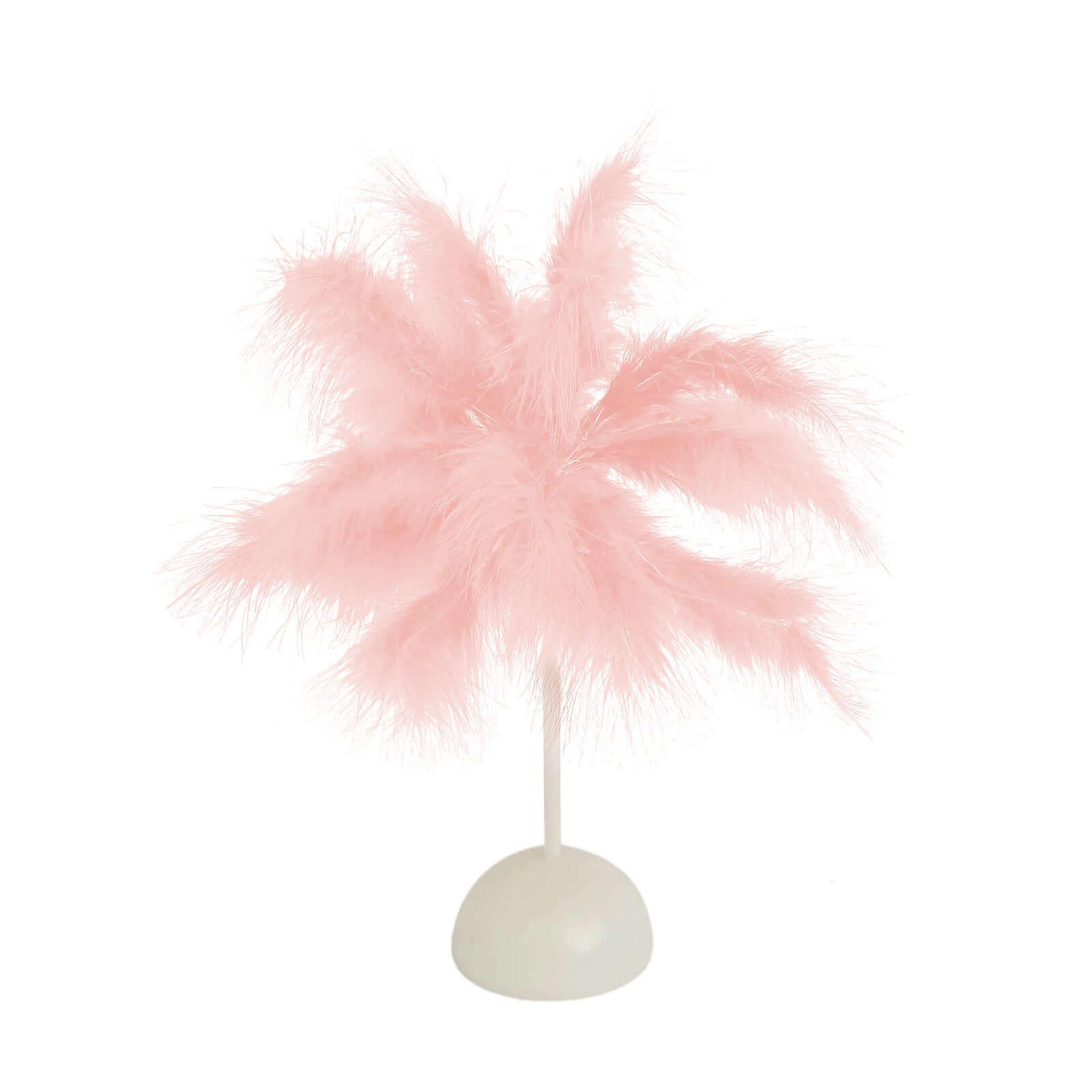 LED Blush Feather Table Lamp Desk Light, Battery Operated Cordless Wedding Centerpiece 15