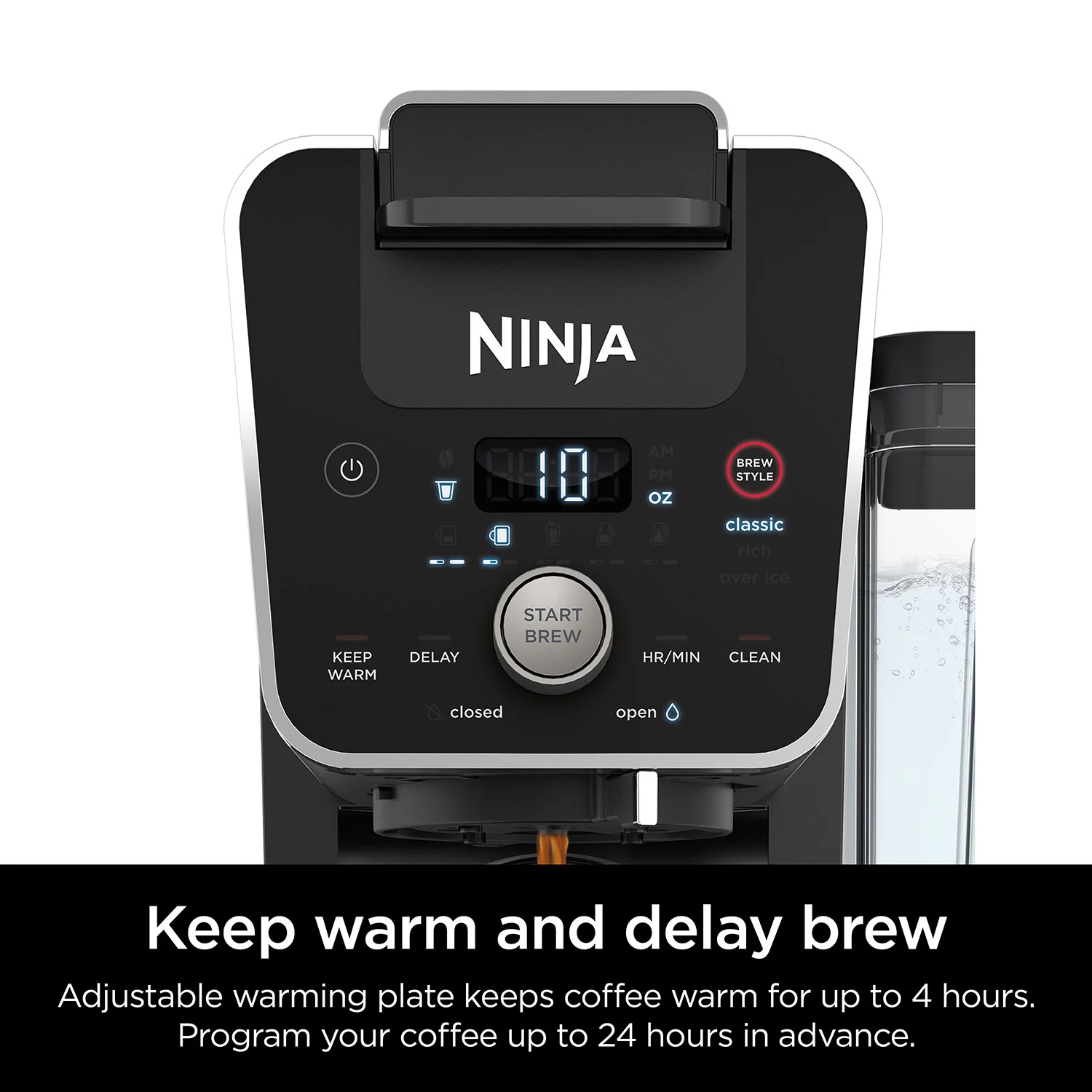 Ninja CFP201 DualBrew System 12-Cup Coffee Maker， Single-Serve for Grounds and K-Cup Pod Compatible， 3 Brew Styles， 60-oz. Water Reservoir and Carafe， Black