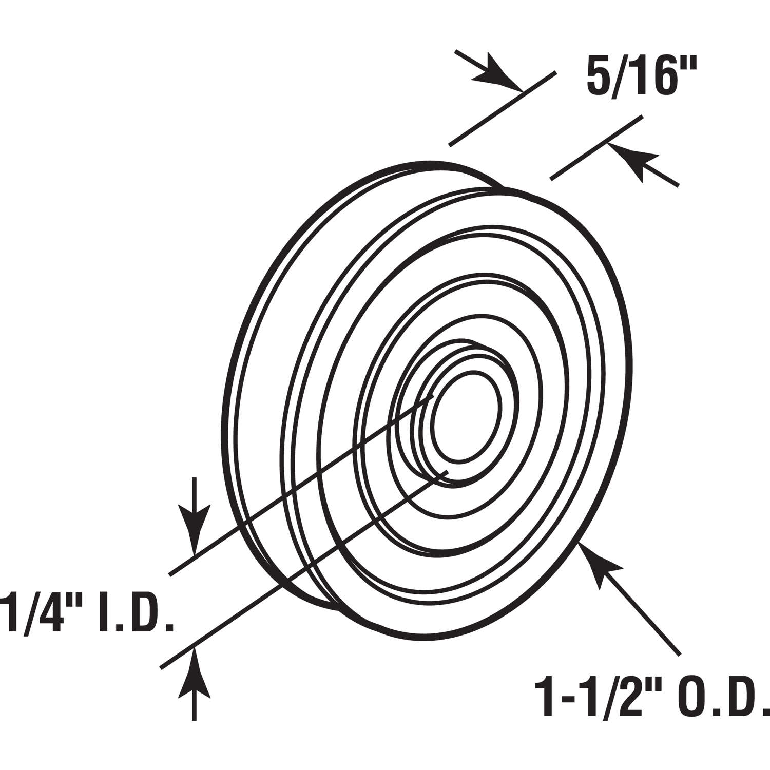 Prime-Line 1-1/2 in. D X 0.31 in. L Nylon/Steel Patio Roller 2 pk