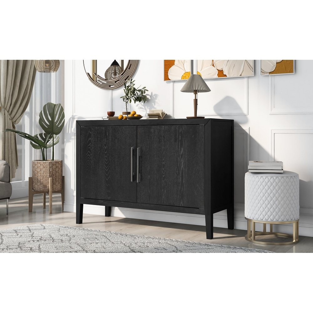 Storage Cabinet  Sideboard Wooden Cabinet with 2 Metal Handles and 2 Doors for Hallway/Entryway/Living Room/Bedroom