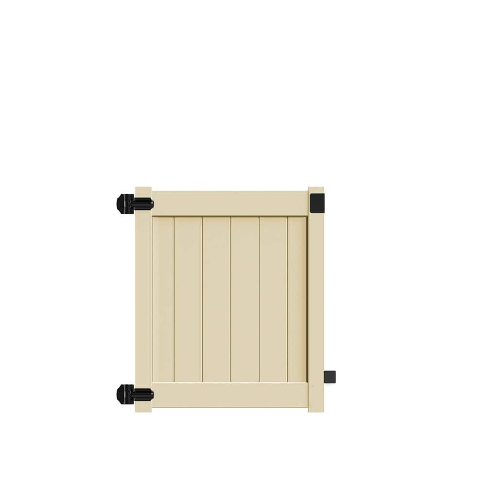 Barrette Outdoor Living Bryce and Washington Series 4 ft. W x 4 ft. H Sand Vinyl Walk Fence Gate Kit 73025135