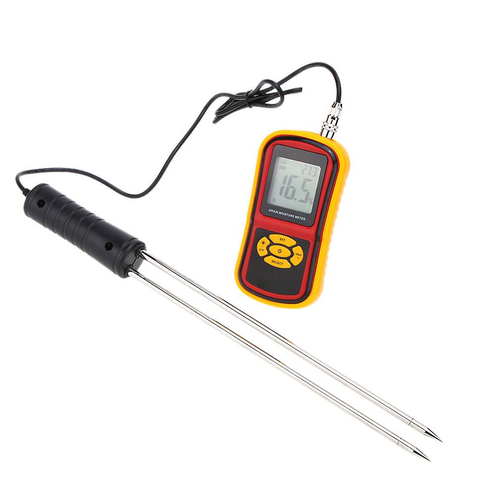 Gm640 Portable Digital Grain Moisture Meter With Measuring Probe Lcd Display Tester For Corn Wheat Rice Bean Wheat Hygrometer No.233403