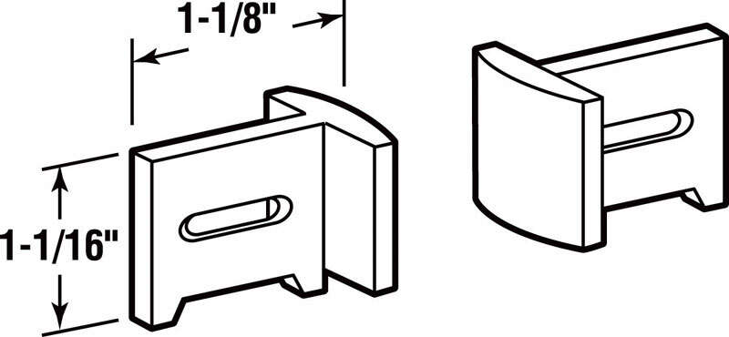 Prime-Line White Plastic Pocket Door Slide Guide 1 pk