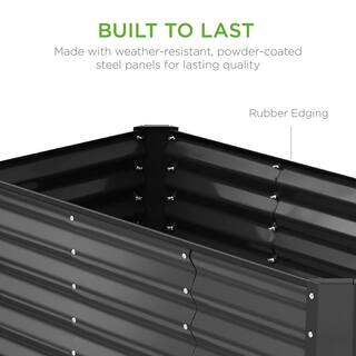 Best Choice Products 4 ft. x 2 ft. x 2 ft. Charcoal Outdoor Steel Raised Garden Bed Planter Box for Vegetables Flowers Herbs SKY6637