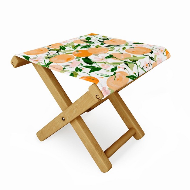 Alison Jannsen Spring Clementines Folding Stool Society6