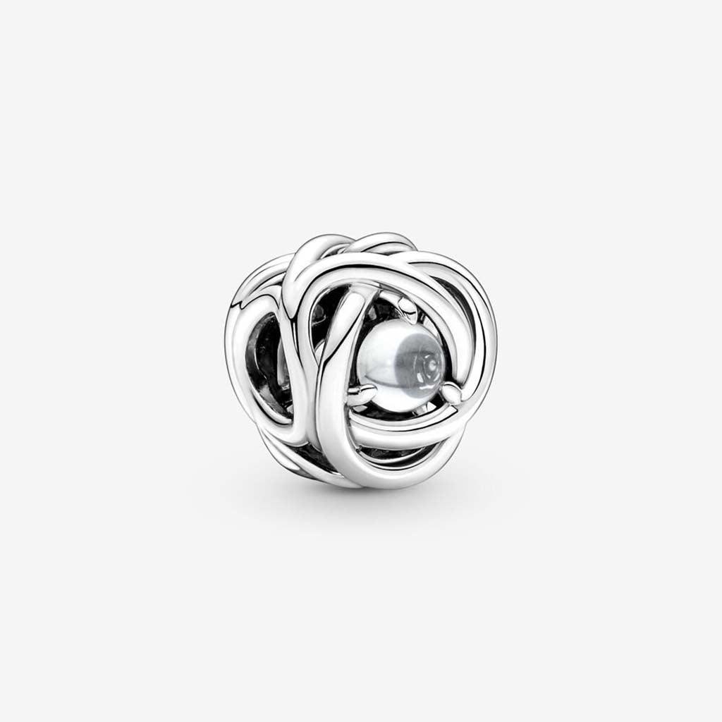 PANDORA  April Clear Eternity Circle Charm