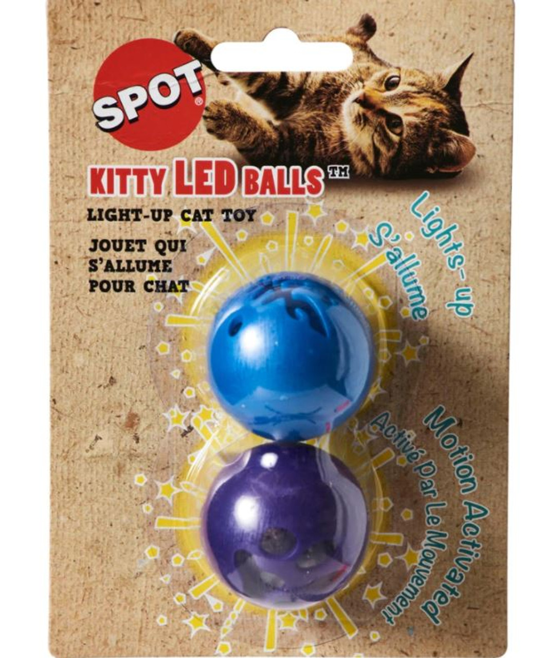 Spot Kitty LED Light-Up Balls Cat Toys， 2Pk.