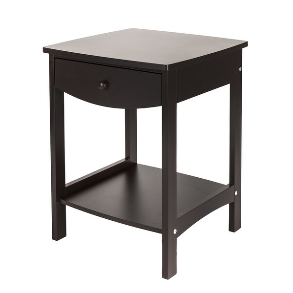 Coffee Side Table with Two Drawers Coffee - 17.32 x 17.32 x 21.85 INCH