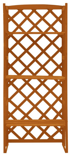 vidaXL Plant Rack 3 Tier Plant Stand with Trellis Plant Shelves Solid Firwood   Transitional   Plant Stands And Telephone Tables   by vidaXL LLC  Houzz