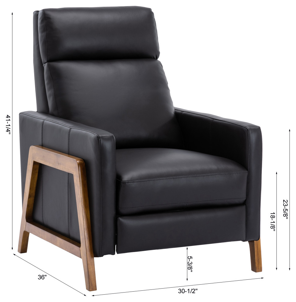 Reed Leather Push Back Recliner   Midcentury   Recliner Chairs   by Comfort Pointe  Houzz