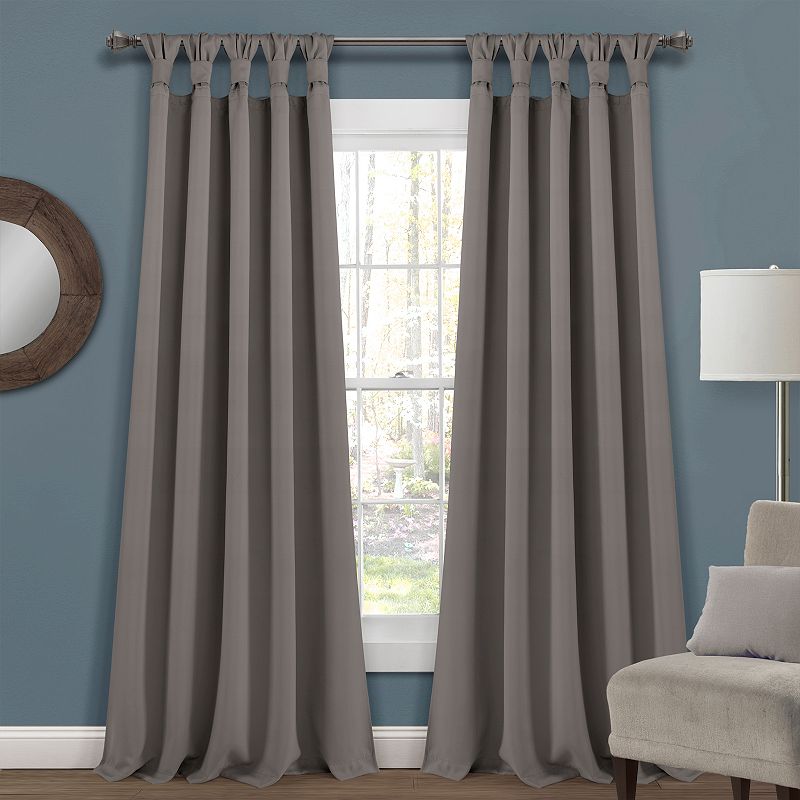 Lush Decor 2-pack Insulated Knotted Tab Top Blackout Window Curtain Set