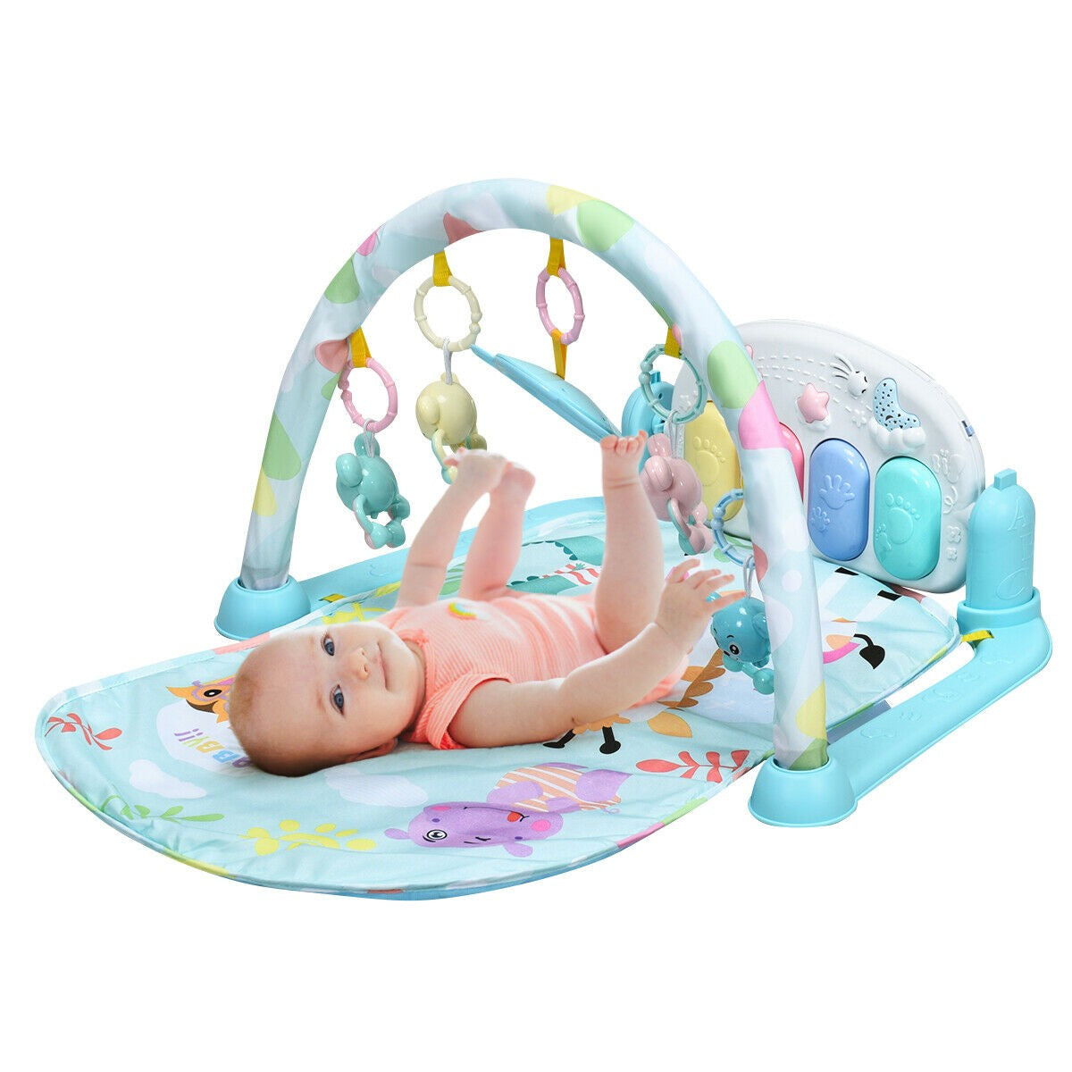 Baby Play Mat, Kick and Play Gym with Detachable Piano