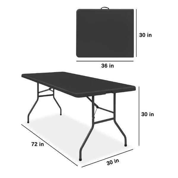 Portable Folding Plastic Dining Table w/ Handle，Lock