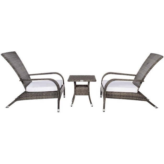 Edna 3 Piece Patio Outdoor Lounge Set Safavieh