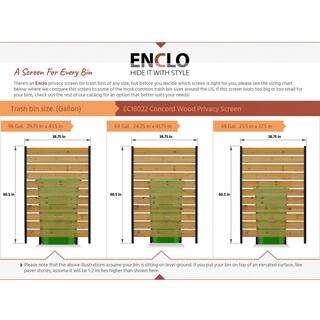 Enclo Privacy Screens Concord 5 ft. H x 3.2 ft. W Pressure Treated Cedar Wood Slatted Panel Flat Top Privacy Fence Screen 1 Panel EC18022