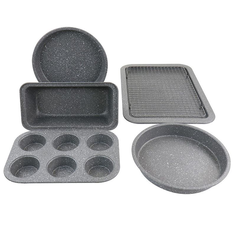 Oster Cocina 6 Piece Carbon Steel Non Stick Bakeware Set in Greystone