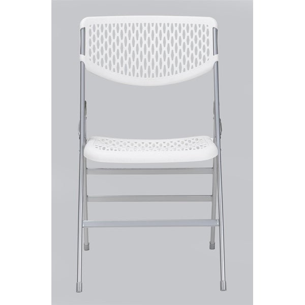 Ultra Comfort Commercial XL Plastic Folding Chair， 300 lb. Weight Rating， Triple Braced， White， 4-Pack